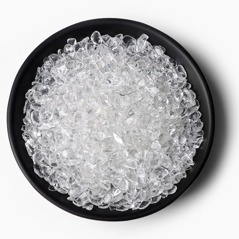 3-5mm Natural White Crystal Crushed Stone Clear Quartz Chips Demagnetization stone Home Garden Holiday Decorations