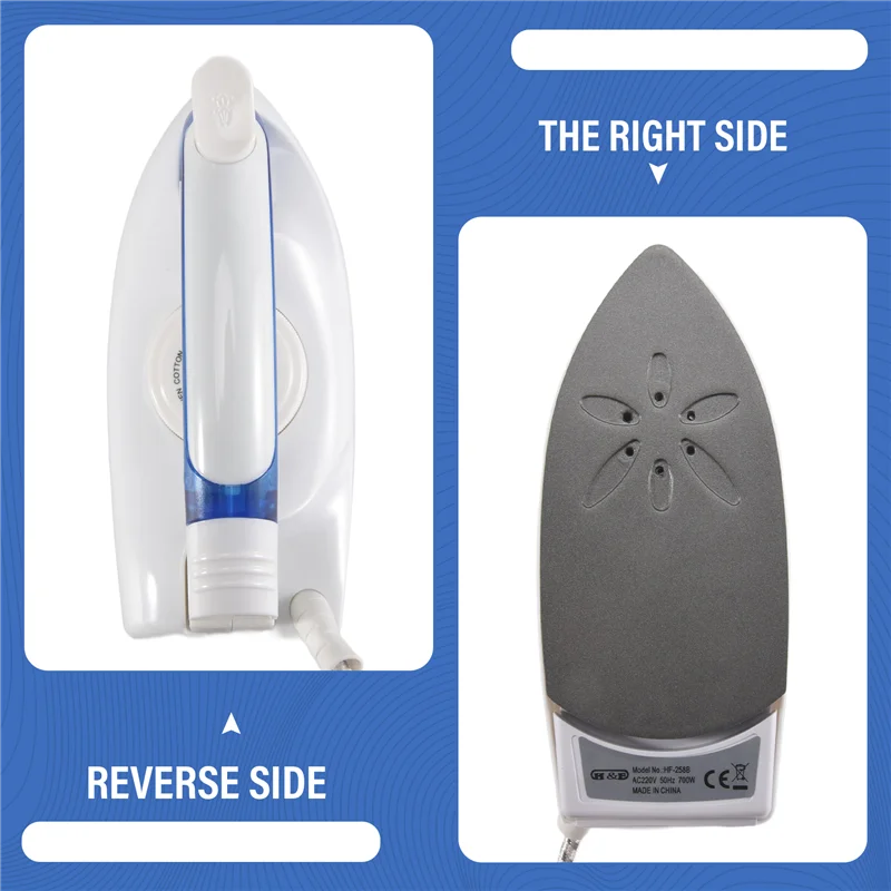 

G6-Travel Iron Портативный паровой утюг для одежды Мини-утюг с антипригарным покрытием Сухая глажка Паровая глажка Быстрый нагрев с вилкой европейского стандарта Прочный