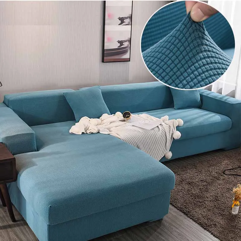 Protege tu sofá de tres plazas con el cubre sofá con esquinas elásticas y cubierta de península: la solución ideal para hogares con mascotas y niños