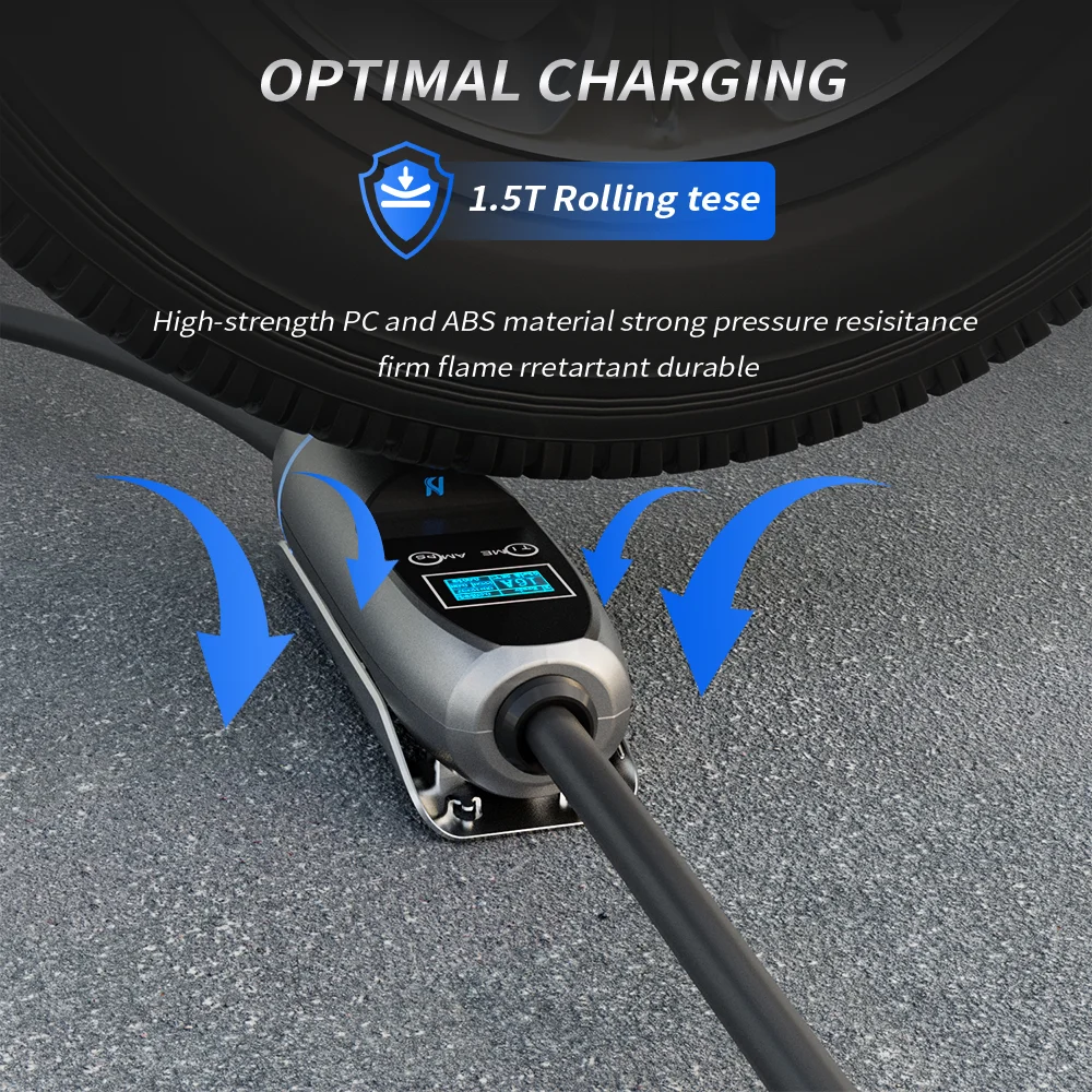 Khons Type2 22kw Electric Car Portable Charger 32A 3Phase EVSE Charging Red CEE Plug Electric Car Charger Wallbox IEC62196