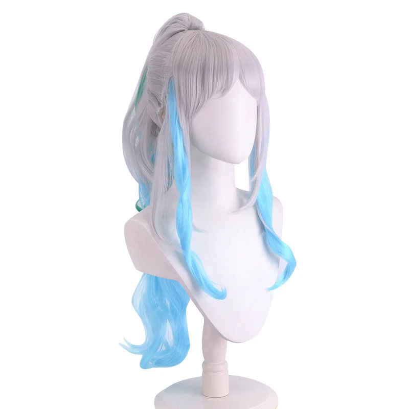 Anime Yamato Cosplay Wig Adult Women Long Curly Ponytail Hair Heat Resistant Synthetic Wigs Halloween Accessories Props