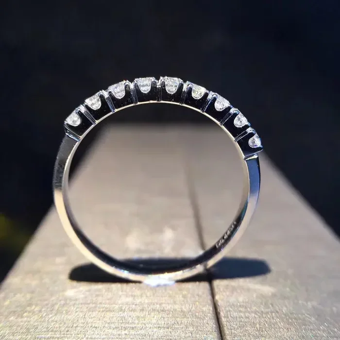 925 Stamp Silver 3A Zircon Single Row Ring for Women Sterling White Crystal Wedding Party Eternity Band Ring Gifts Jewelry