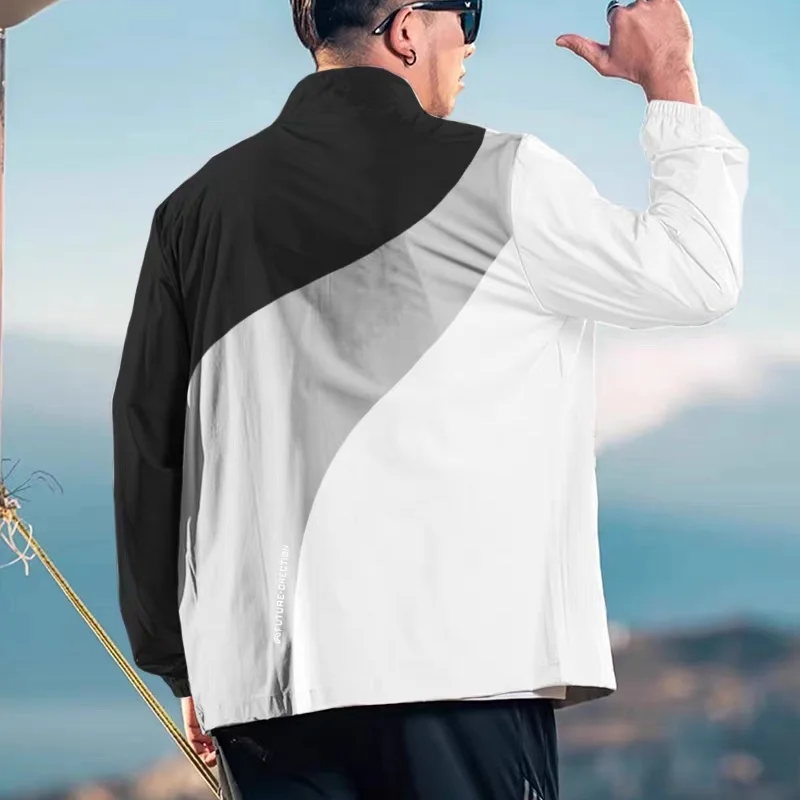 

EiAO Jacket Men's Colorblock Sun Protection UV50+ Waterproof Windproof Cooling Outdoor Coat for Hiking Camping Fishing 2025