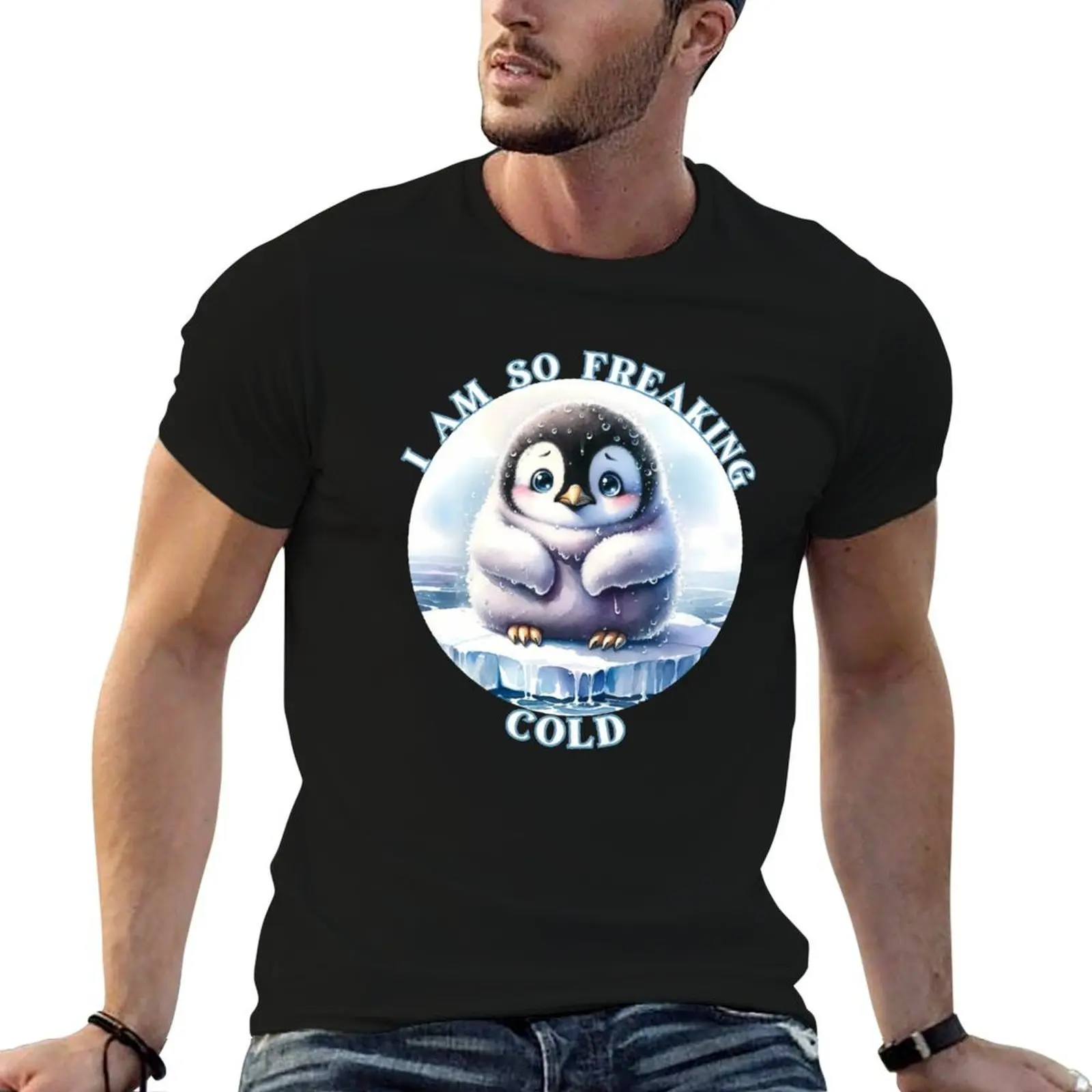 I Am So Freaking Cold Penguin T-Shirt essential t shirt blacks Men's t-shirt