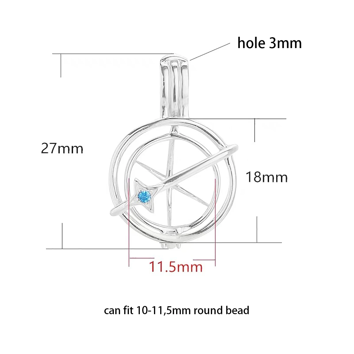 925 Sterling Silver Planet Pearl Cage Openable Hollow Buckle Lockets Charm Pendant Cage for DIY Necklace Jewelry Making