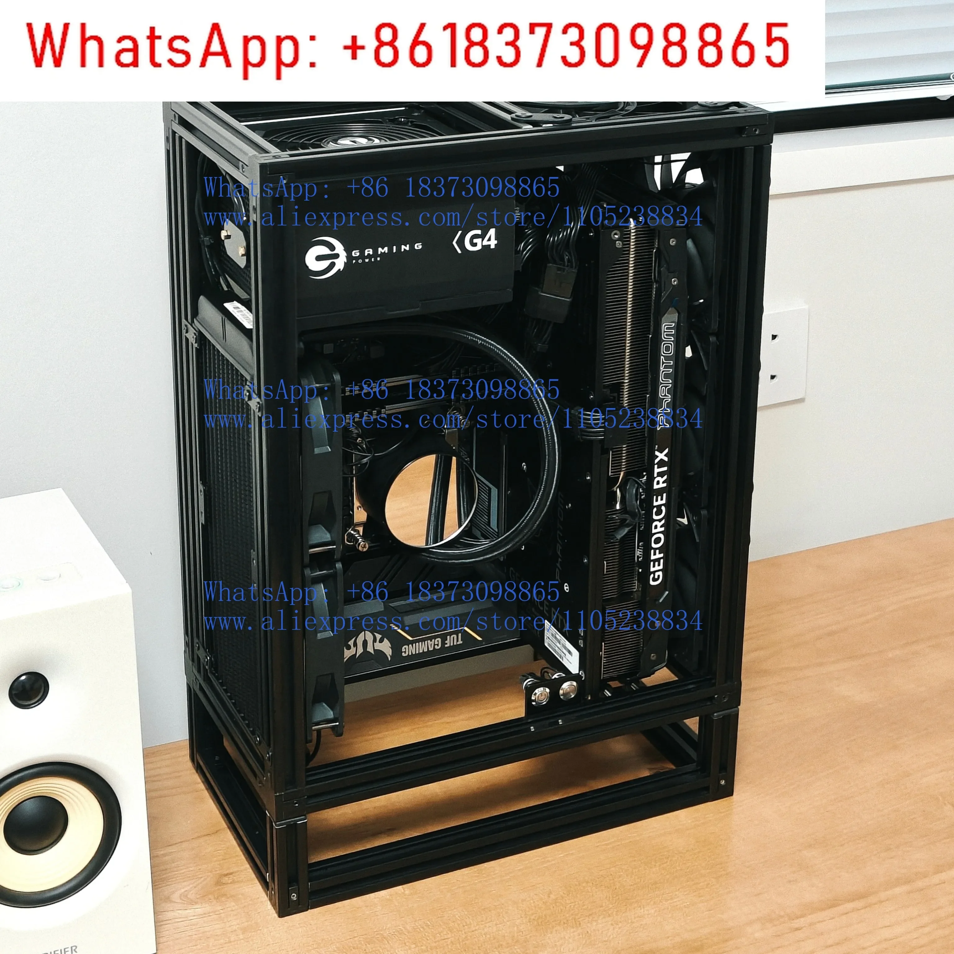 MGB28W aluminum profile chassis, open compact all-inclusive 360 water-cooled chassis
