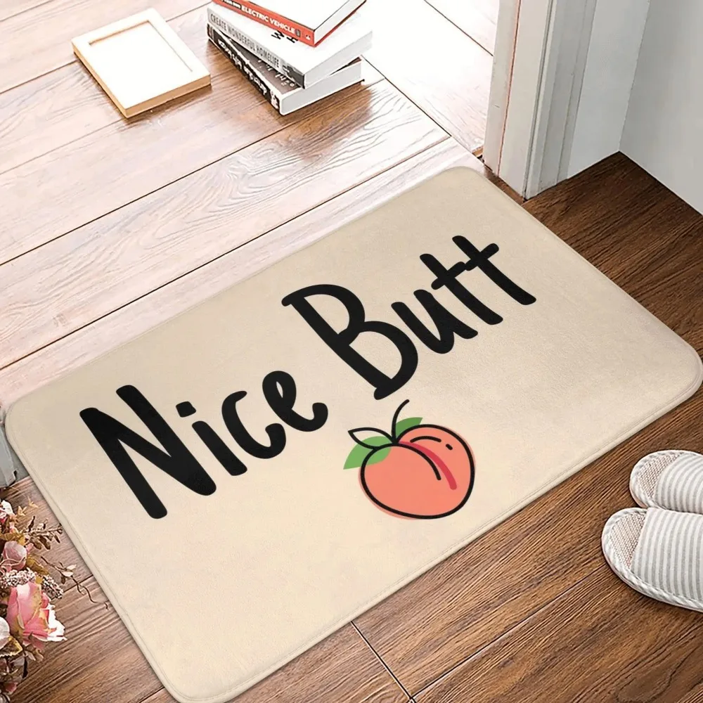 Fun Text NICE BUTT Door Mat Anti Slip and Easy To Clean Suitable for Home Use As A Bedroom Bathroom Door Mat  Welcome Mat Rugs