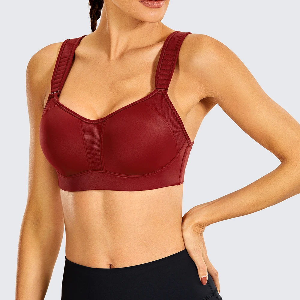 SYROKAN Women Bras Workout High Impact Full Support Underwire Padded Contour Plus Size Bra Underwear