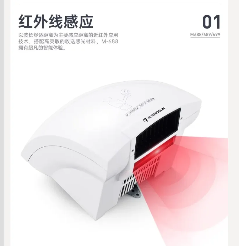 

220V Morton Automatic Sensor Hand Dryer Commercial Smart Home Bathroom Fast Drying Hygienic BBC