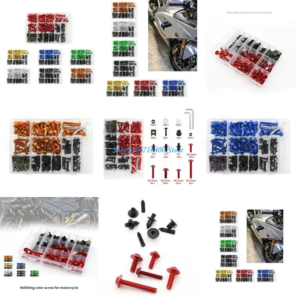

y1gd Applicable Model Motorcycle Modification 193PCS/Set Fastener Clips Screw