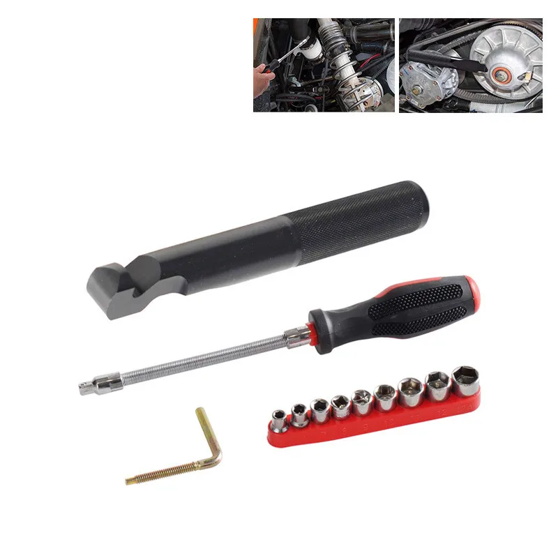 Belt Changing Tool and Clutch Cover Remove Tool Set for Polaris RZR S 900/ XP/RZR XP4 1000,Black