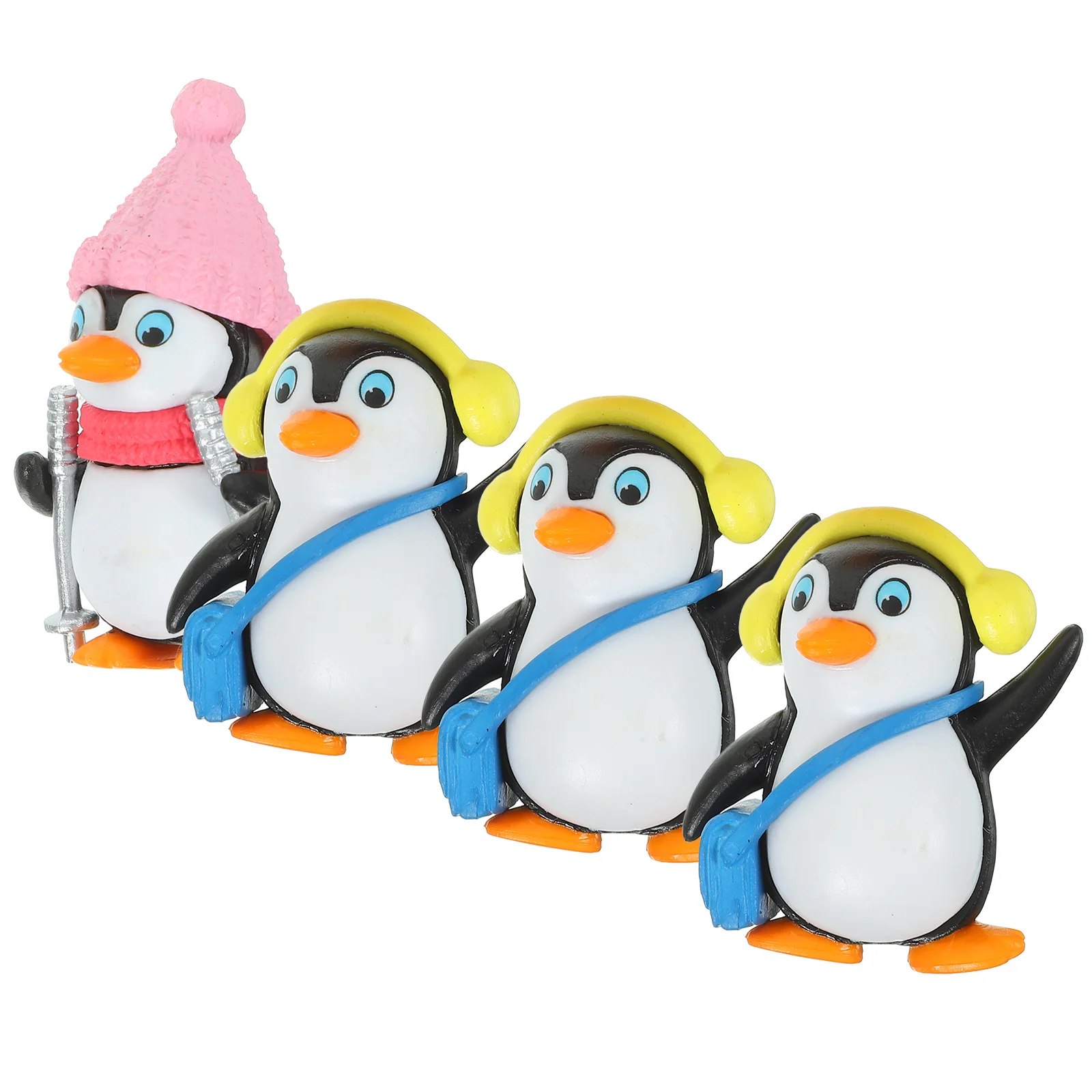 

4 Pcs Penguin Vinyl Decorations Cake Ornament Birthday Party Penguins Toys Animals