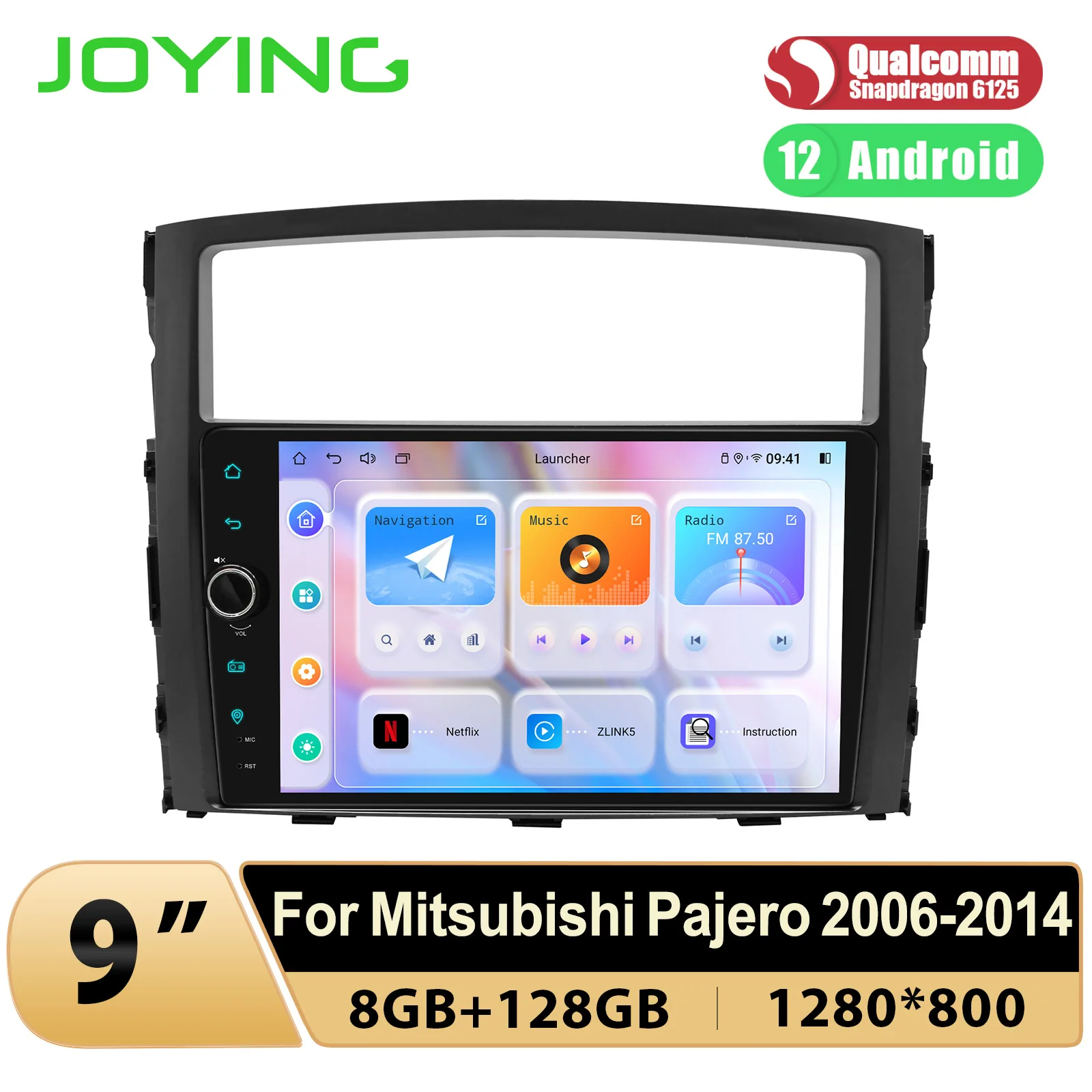 

JOYING 9"Car Radio Stereo Multimedia Audio System For Mitsubishi Pajero 4 V80 V90 2006 - 2014 Android Auto Carplay Plug and Play