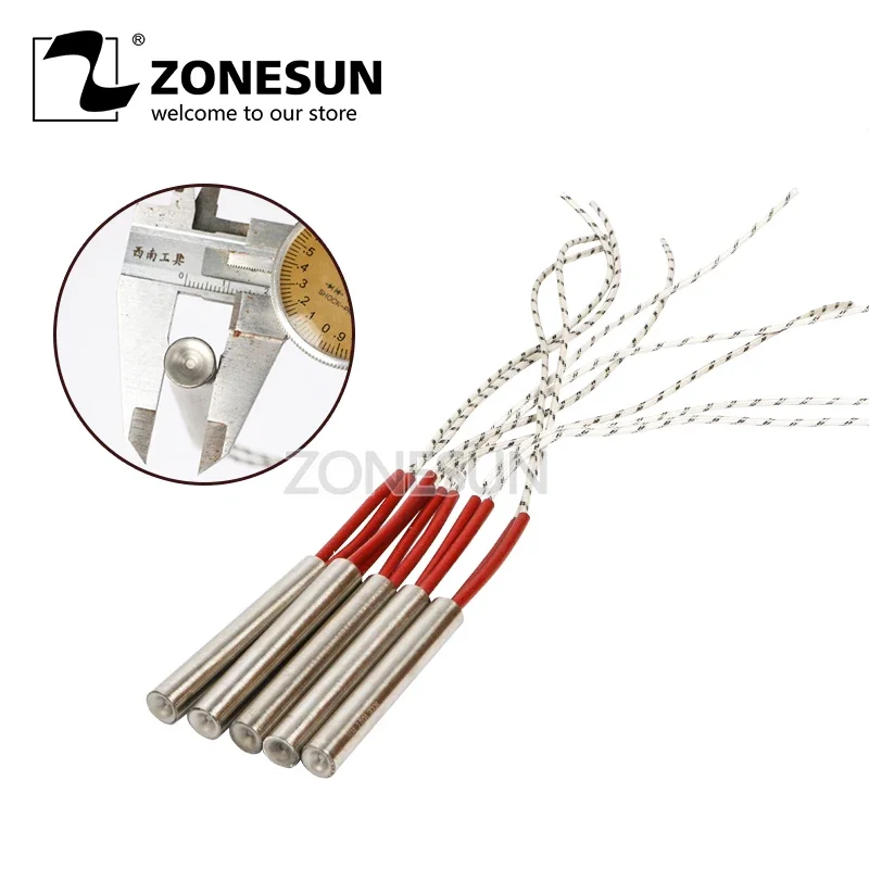 ZONESUN 80mm Length 5pcs Diameter 6.8.10.12mm Heating Element Mould Wired  Heater Electricity Generation