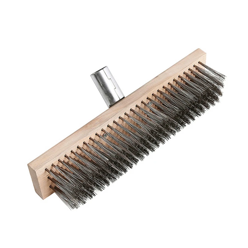 1PCS 20/30/45CM Stainless Steel Wire Broom Brush Sweeping Floor Garden Moss Cleaner Scrubber Kitchen Household Cleaning Tools