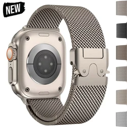 Milanese Loop Strap For Apple Watch10 Band Ultra2 49mm 46mm 45mm 44mm 42mm Stainless Steel belt for iWatch Series 10 9 8 7 6 5 4