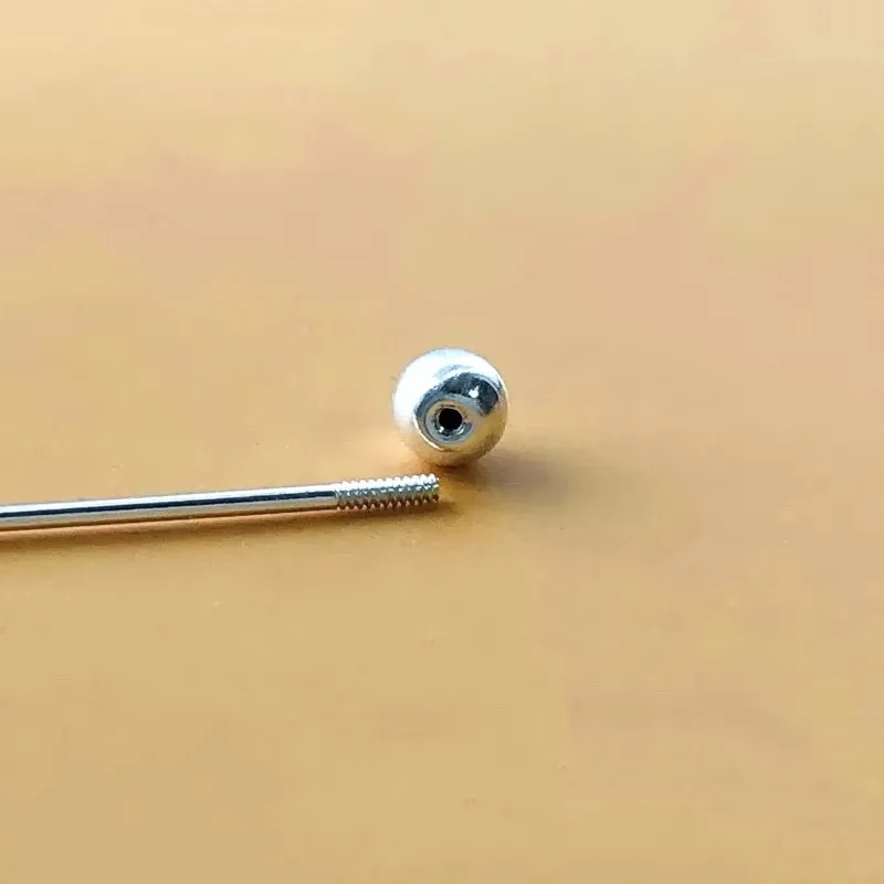 925 Sterling Silver Eye Pins for DIY Making, Threaded Ball Eye Pins, Jewelry Findings, 3mm