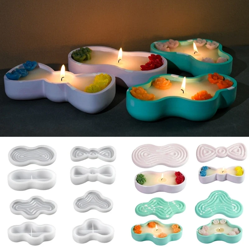 

Jewelry Storage Box Silicone Mold Bowknot Shaped Candle Jar Mould Epoxy Resin Ashtray Concrete Cement Gypsum Molds Home