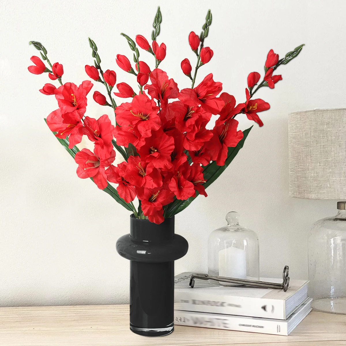 زهور اصطناعية من SIA-جلاديولوس ، نباتات صناعية ، مادة البولي إيثيلين ، مكان داخلي ، ديكور حديقة ، ديكور منزلي ، أحمر ، أبيض ، وردي #5