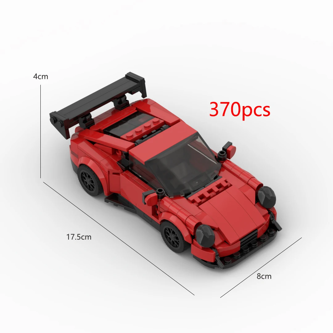 MOC Racing Boy Creative โรงรถของเล่นเมืองกีฬารถ DIY Creative โรงรถ Supercar Building Blocks ของเล่นของขวัญ