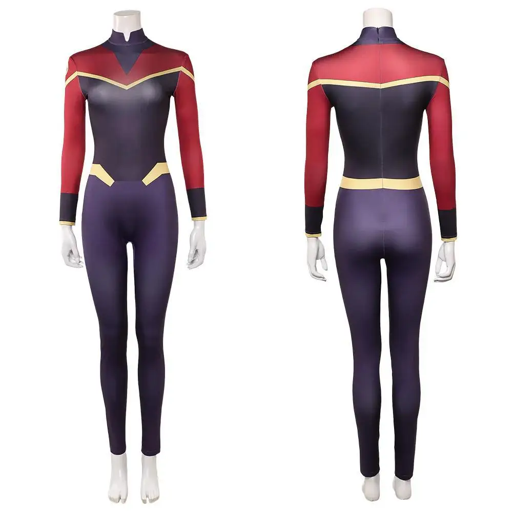 

Invincible Telia Cosplay Outfit, Red Jumpsuit Superhero Role Play Bodysuit for Women, Halloween Party Dress Up Costume