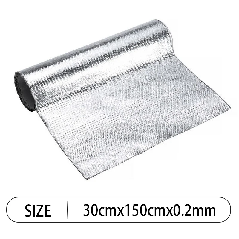 Auto Wärme Schutz Folie Film Hohe Temperatur Beständig Fiberglas Aluminium Folie Band Tuch Selbst-klebe Wärmedämmung Matte