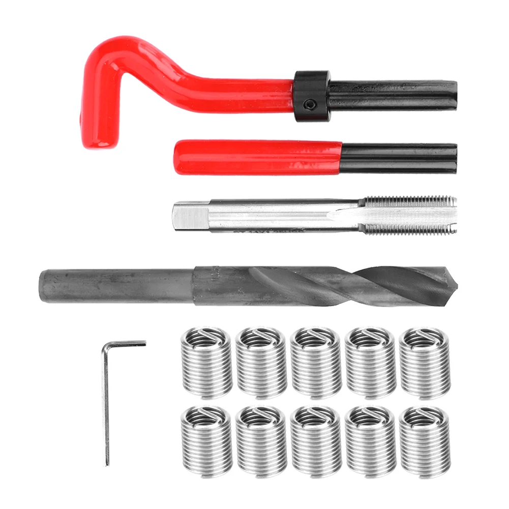 Kit di riparazione filettatura Chiave per trapano intrecciata in acciaio inossidabile Inserto filettato per strumento di inserimento rubinetto per auto M14x1.25