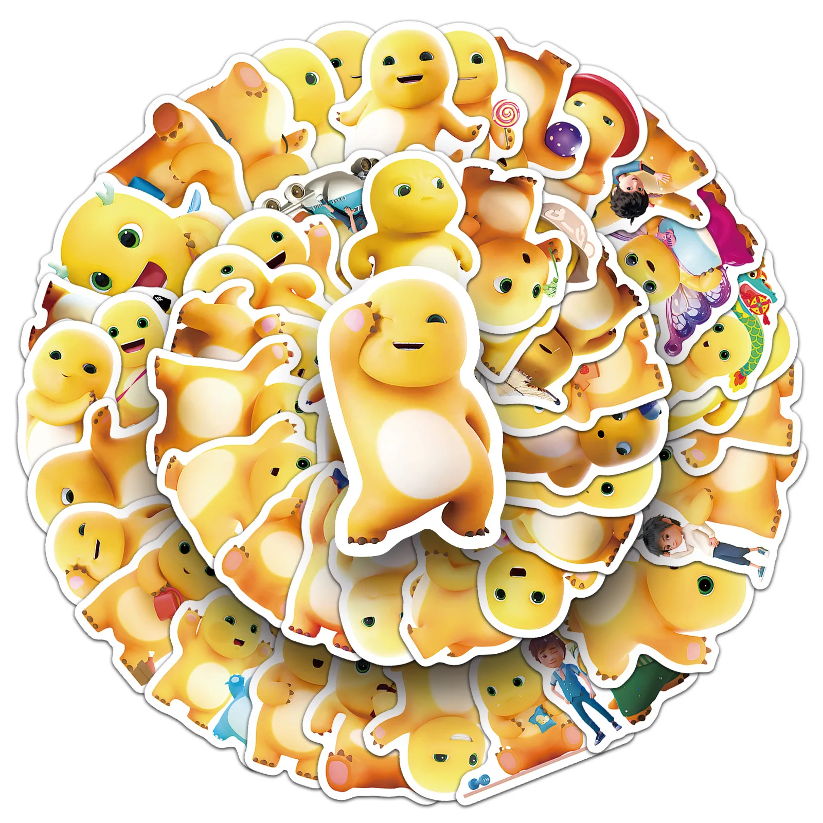 50 stks/pak Leuke Kawaii Melk Draak Stickers Nailong Decals Voor Telefoon Laptop Koffer Notebook Skateboard Waterdichte Stickers