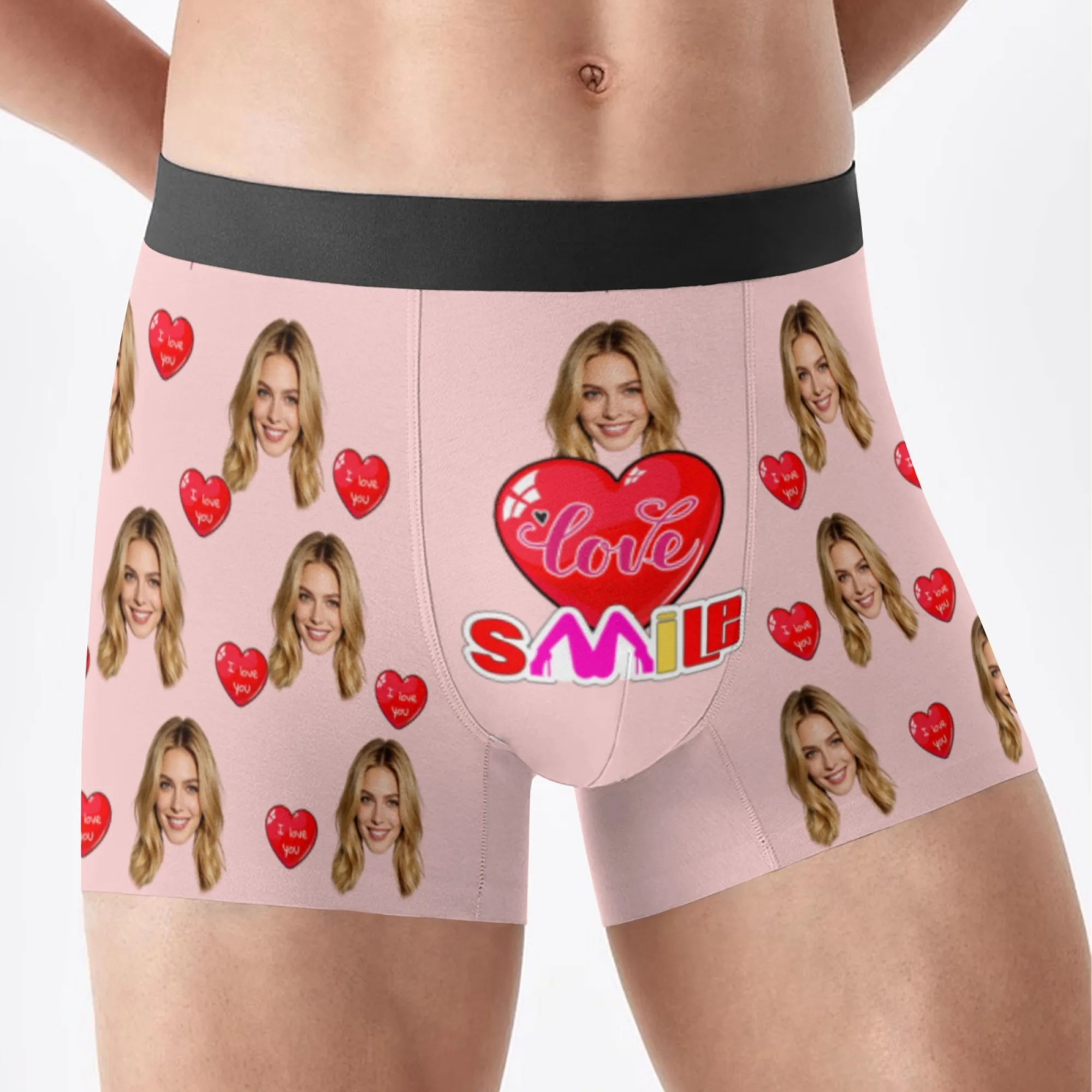 Personalized facial photos customized underwear  flat cornered men's Valentine's Day gift for husband  anniversary gift for fath