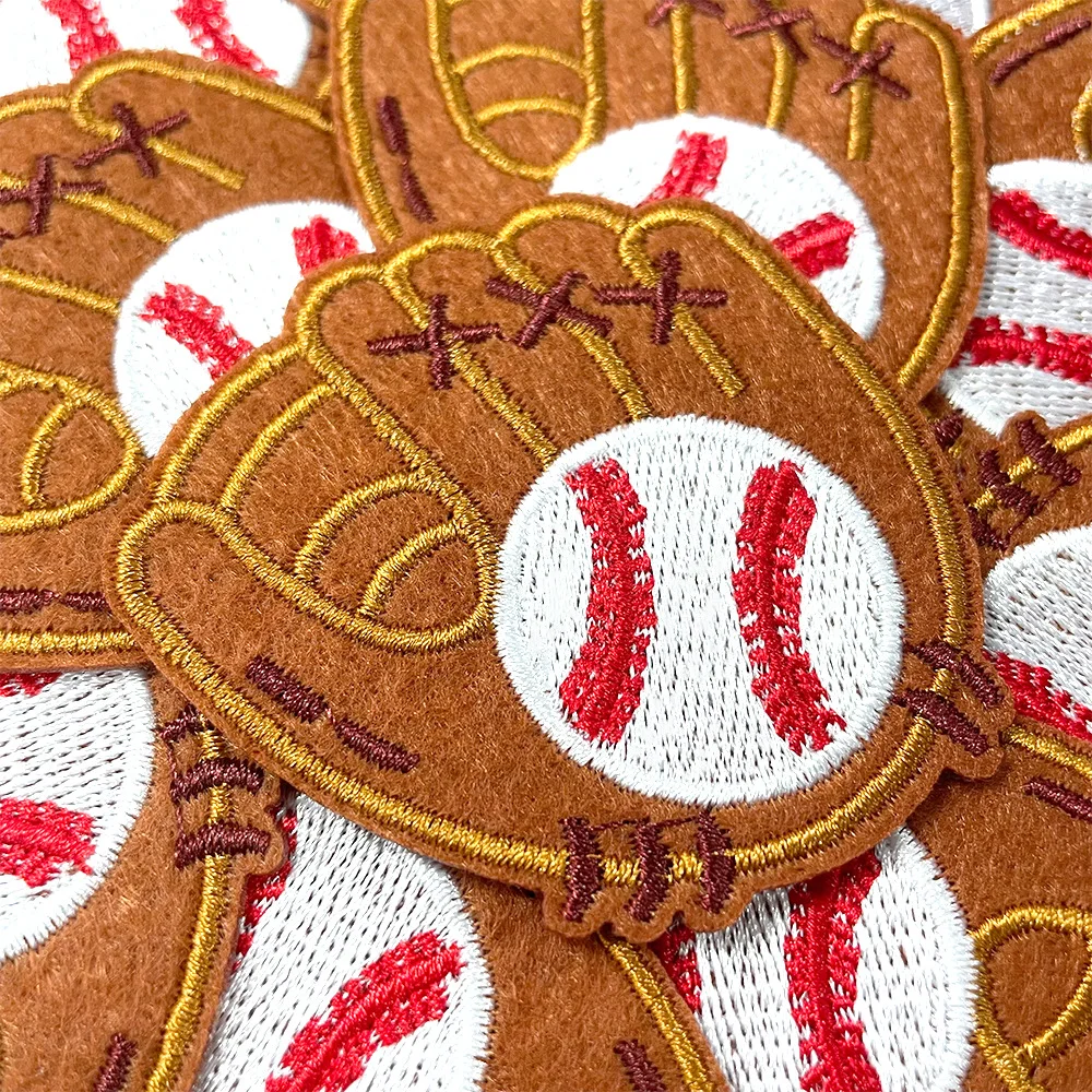 

5PCS Handheld Printed Baseball Embroidery Fabric DIY Patch Adhesive Backing Ironing Sewing Three-dimensional Embroidery