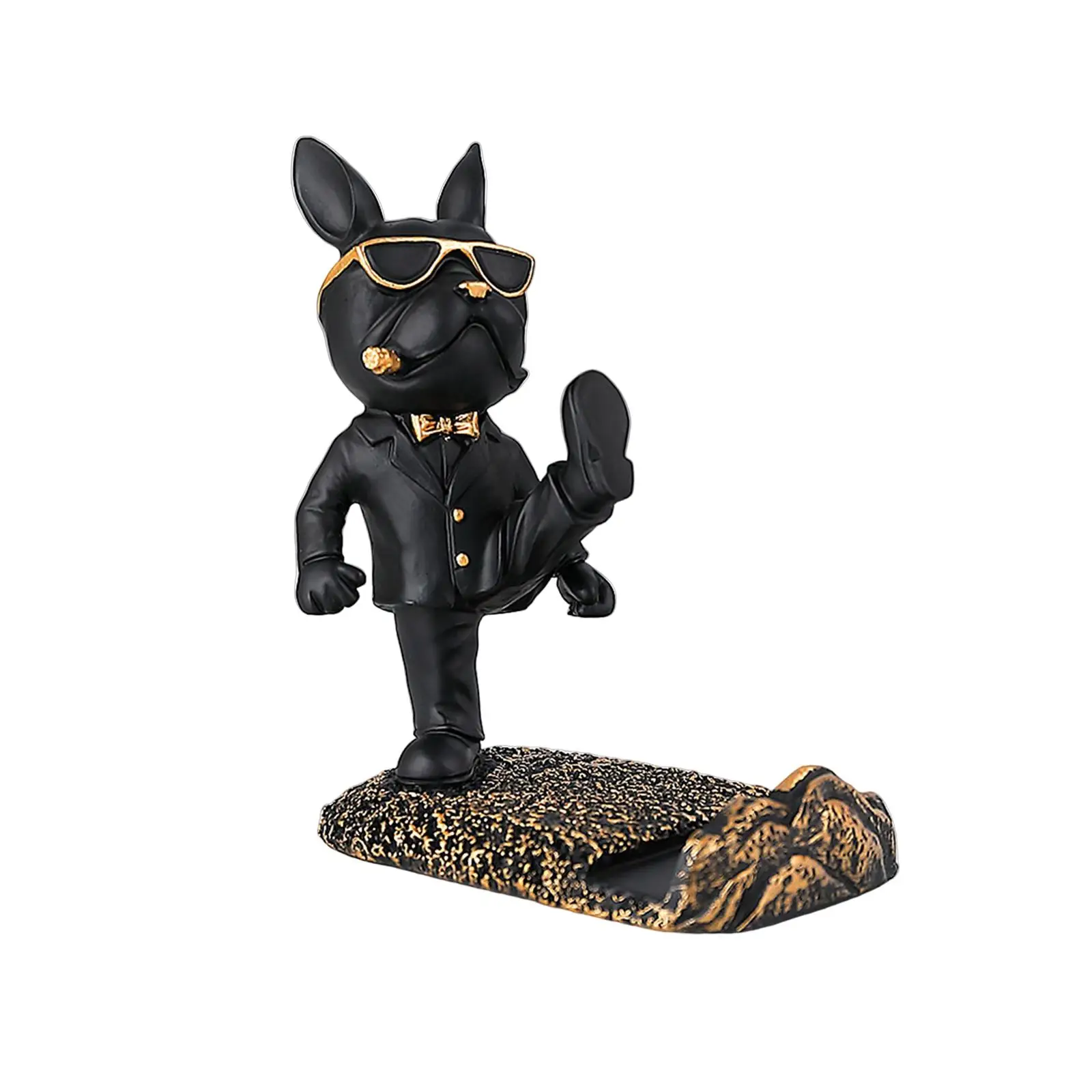 

Puppy Desktop Phone Holder Creative Bracket Anti Slip Support Cradle Decor Figurine Resin Statue for Office Home