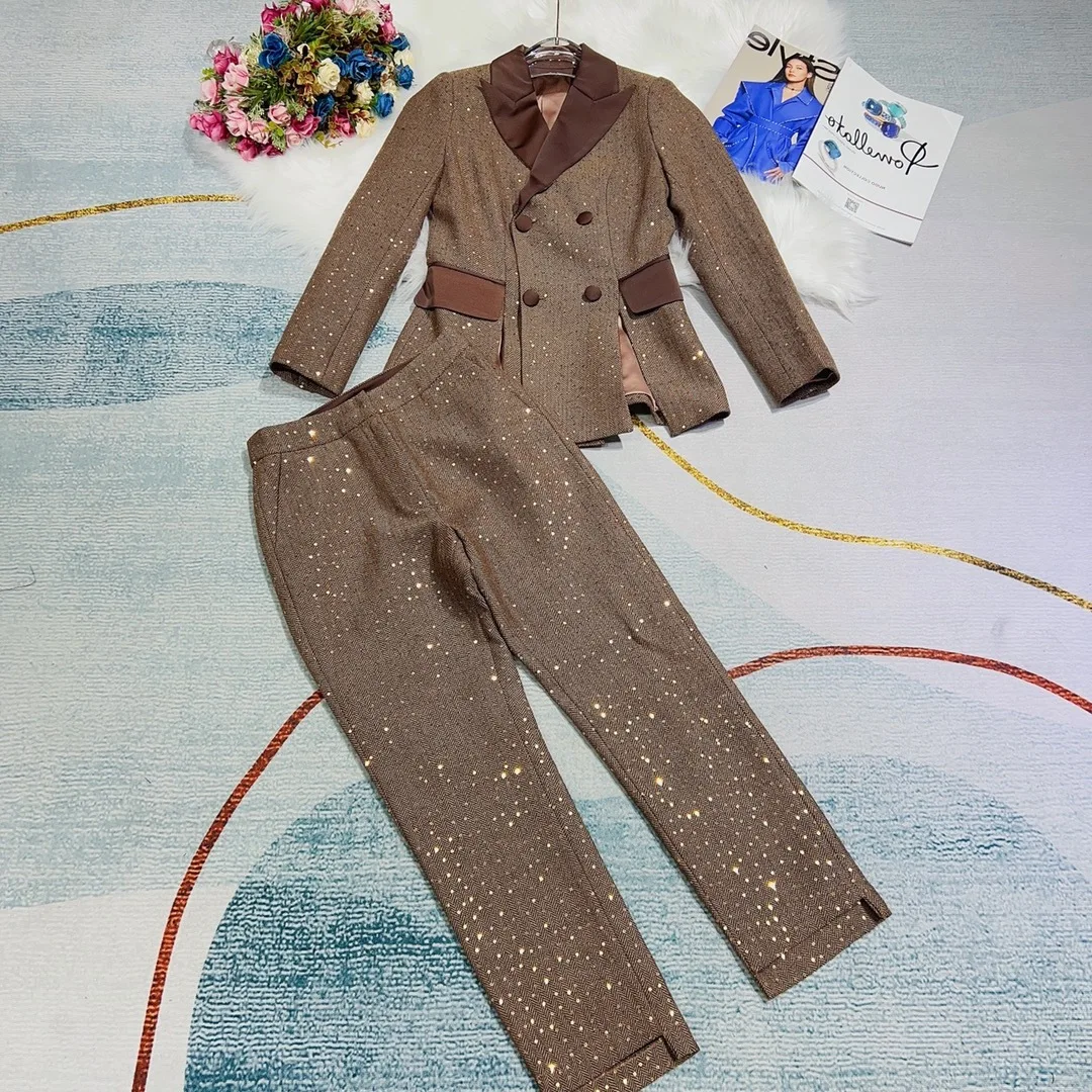 

Autumn and Winter New 2023 Temperament Color Matching Suit 0909