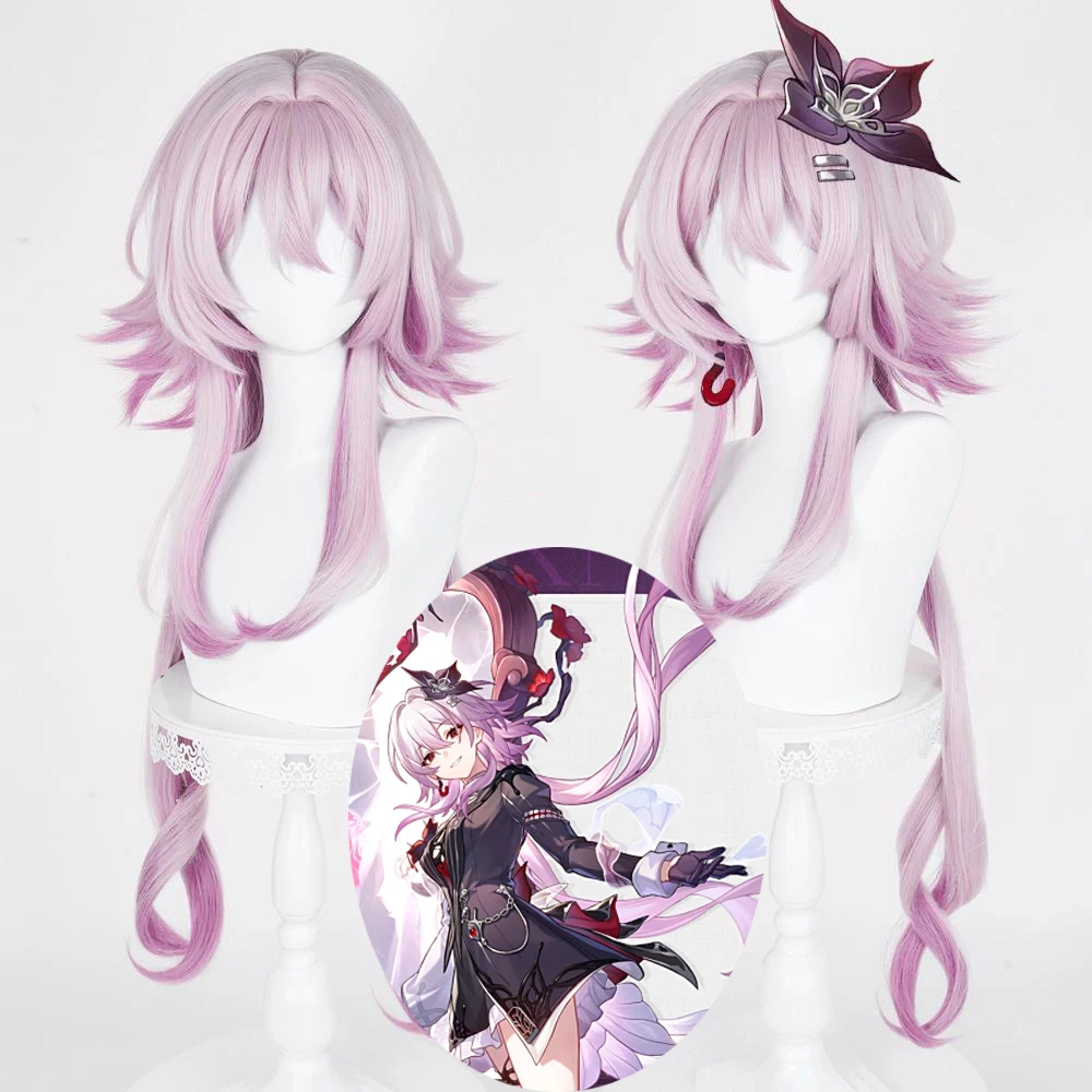 

Game Honkai Star Rail March 7th Cosplay Wig Girl Lolita Pink Purple Long Hair Heat Resistant Synthetic Wigs Halloween Prop