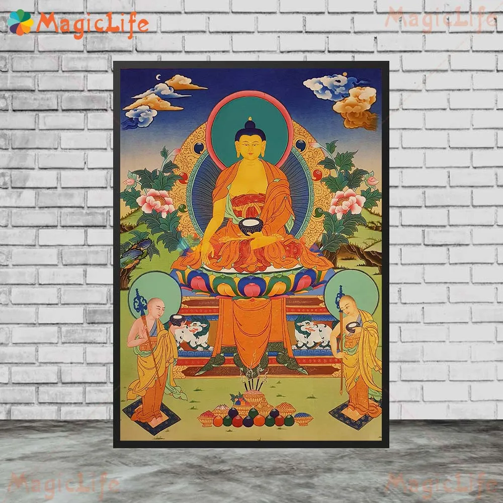 Shakyamuni Buddha Bodhisattva Buddhism Religion Prints Wall Pictures For Church Room Poster Wall Art Canvas Painting Unframed