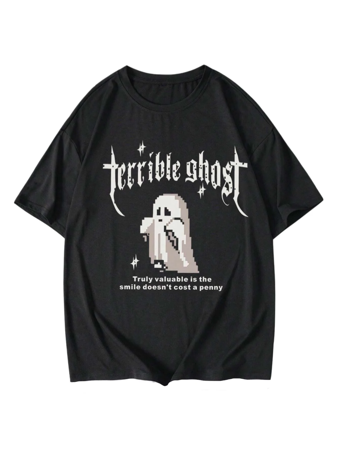 Terrible Ghost Funny Pattern Printing Women T Shirts Breathable Summer T-Shirt Street Fashion Tees Clothing O-Neck Short Sleeve