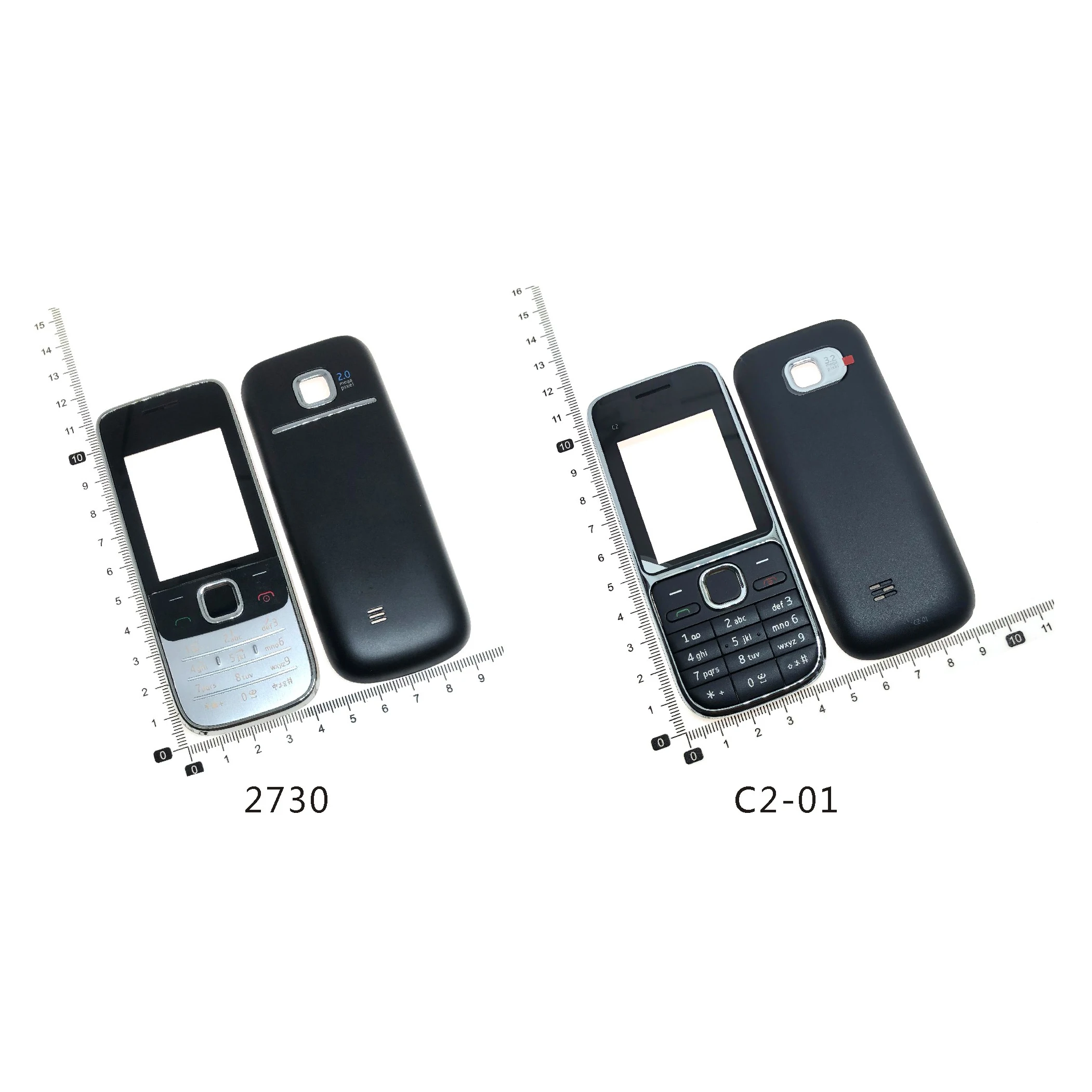 Phone Housing Cover For Nokia C2-01 Mobile Phone Case  2730 2690 case Keypad battery Back Front Faceplate Frame cover