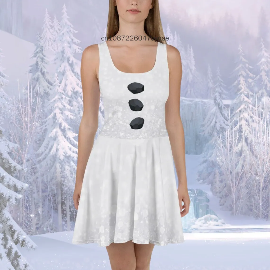 Abito da donna Disney Olaf Abito da pupazzo di neve Abito da pattinatore per adulti 2025 Moda estiva Stampa Sexy Skinny Mare Casual Top oversize