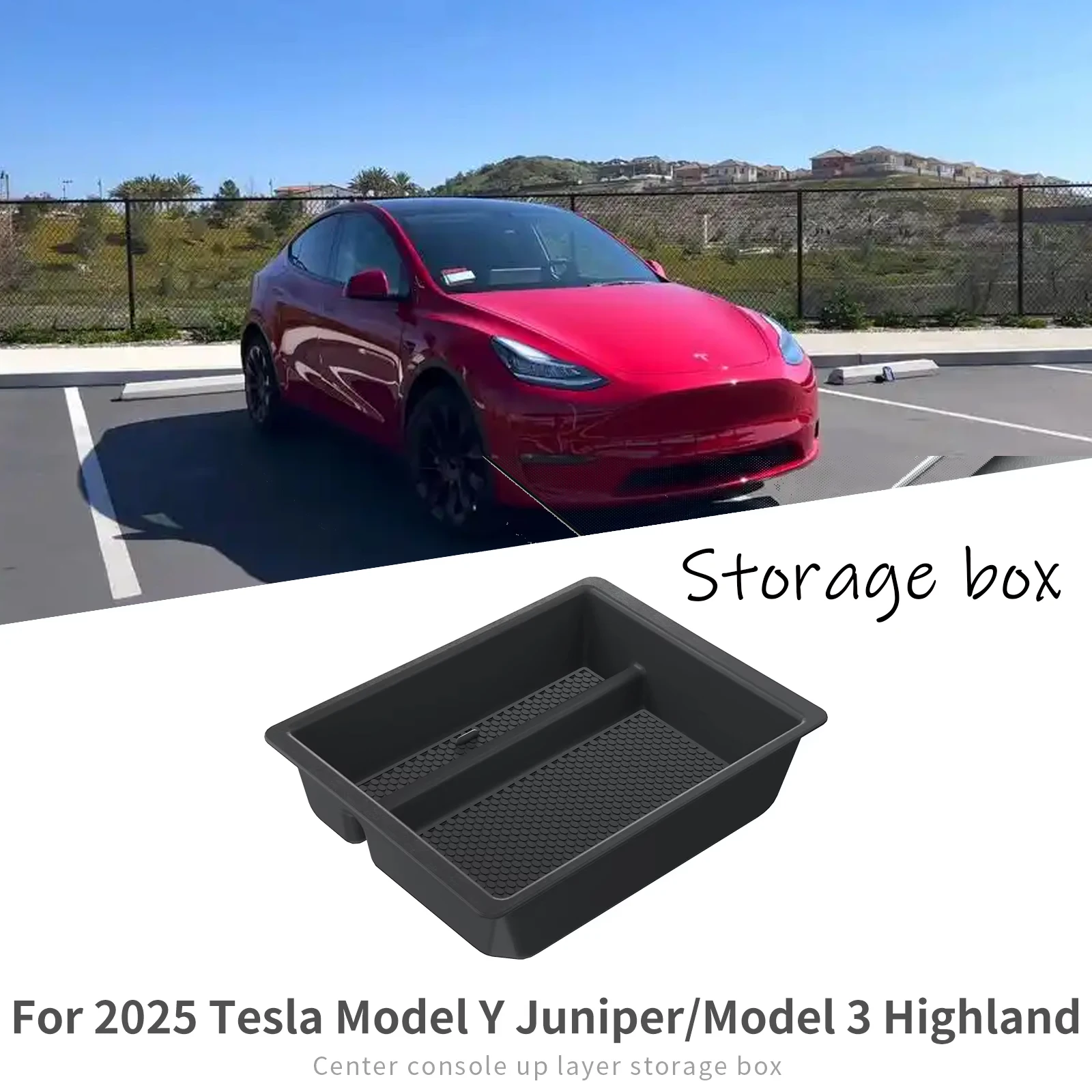 Car Center Console Storage Box Tray Accessories Tidying For Tesla Model Y Launch 2025 Juniper Model 3 Highland