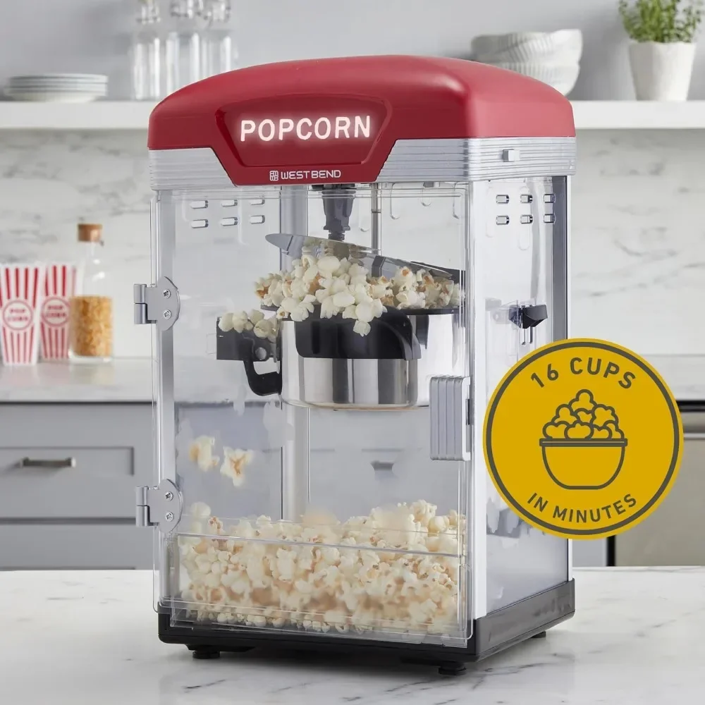 

4 Qt. Popcorn Machine, Gourmet Popcorn Maker with Nonstick Popcorn Kettle and Scoop