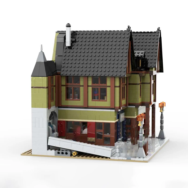 City Street View – blocs de construction MOC, série Antique, maison du revendeur, briques à granulés, modèle d'exposition, Collection, Puzzle, jouets cadeaux