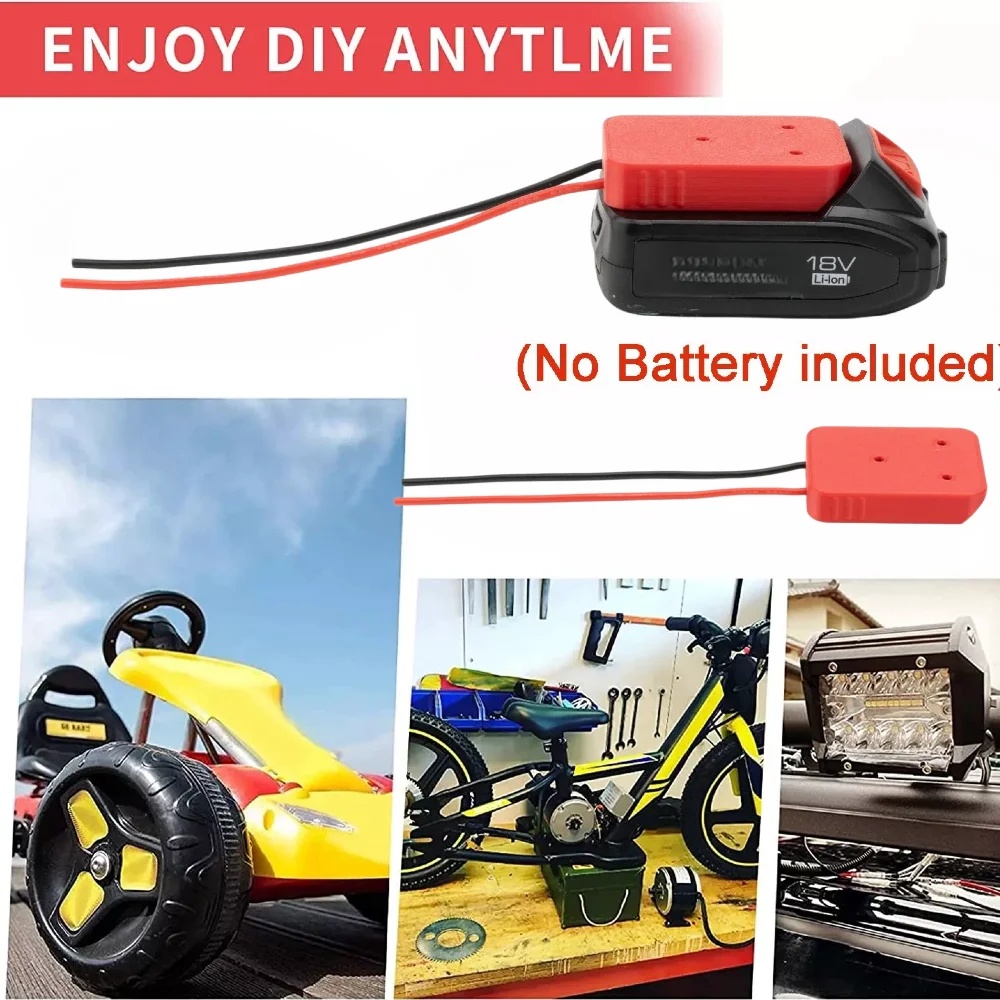 DIY Battery Power Wheels Adapter Connector for YATO 18V Lithium Battery 14 AWG for Power Wheels Upgrade（Battery Not Included）