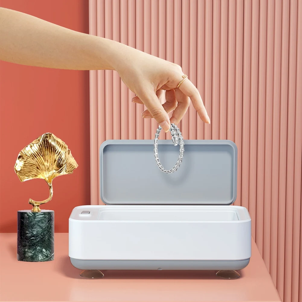 Ultrasonic Cleaning Machine Rust Remover High Frequency Vibration Glasses Watch Jewelry Cleaner Washing Tools-Pink