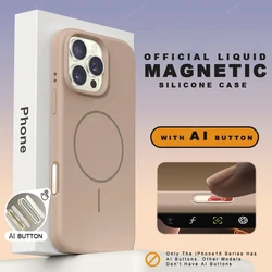 Official Silicone Magsafe Phone Case For iPhone 15 14 16 Plus 11 12 13 16 Pro Max Magnetic Wireless Charge Protector Soft Cover