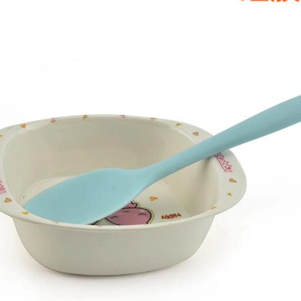 

4pcs Silicone Salad Spoon Blue Pink Serving Scoop Kitchen Utensil Creative Tableware For Home Restaurant