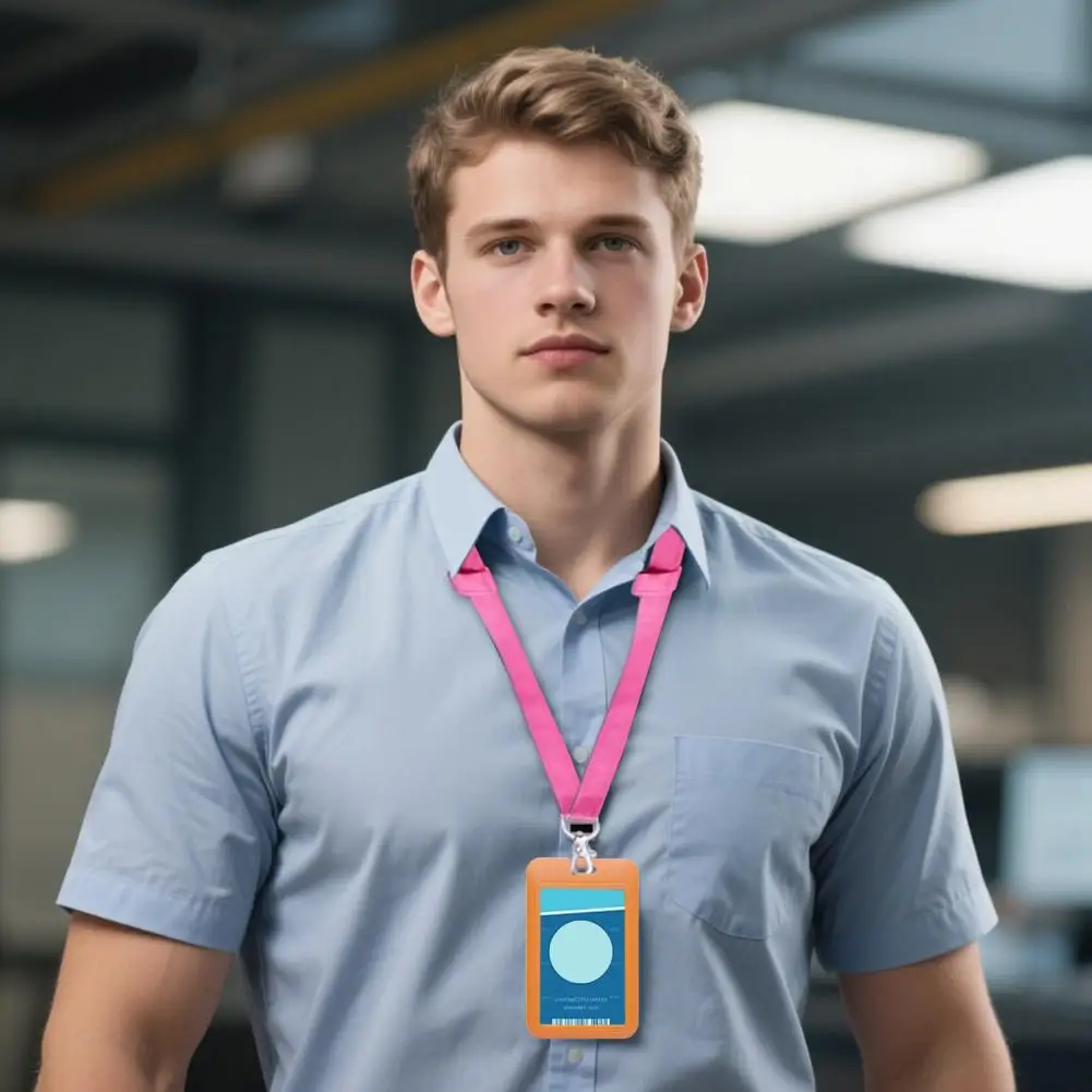 Sliding Badge Holder Vertical Hard Plastic Case Clear Card Protector Pouch for ID Credit Cards Proximity Key Cards Driver's Pass