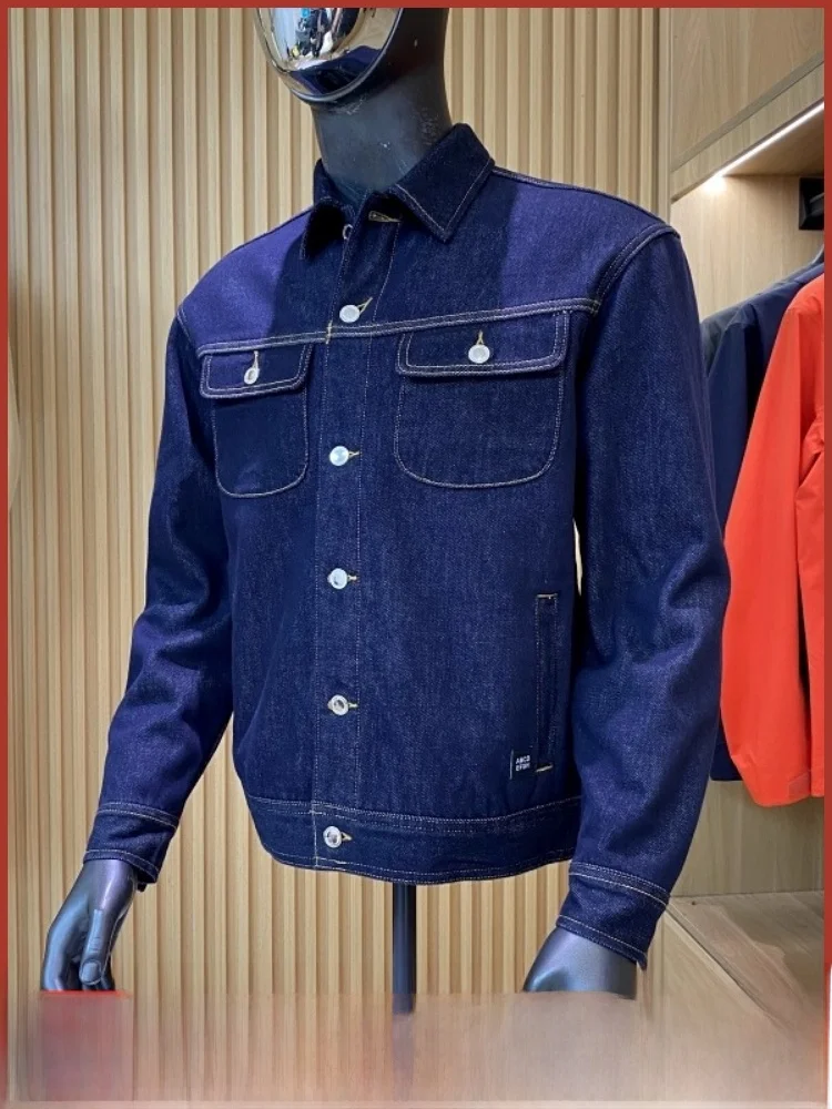 

Джинсовая одежда High-Ounce Original Color Waed Fce Lined Thiened Мужская верхняя одежда Jaet Youth Faion Urban Sle Long Sve