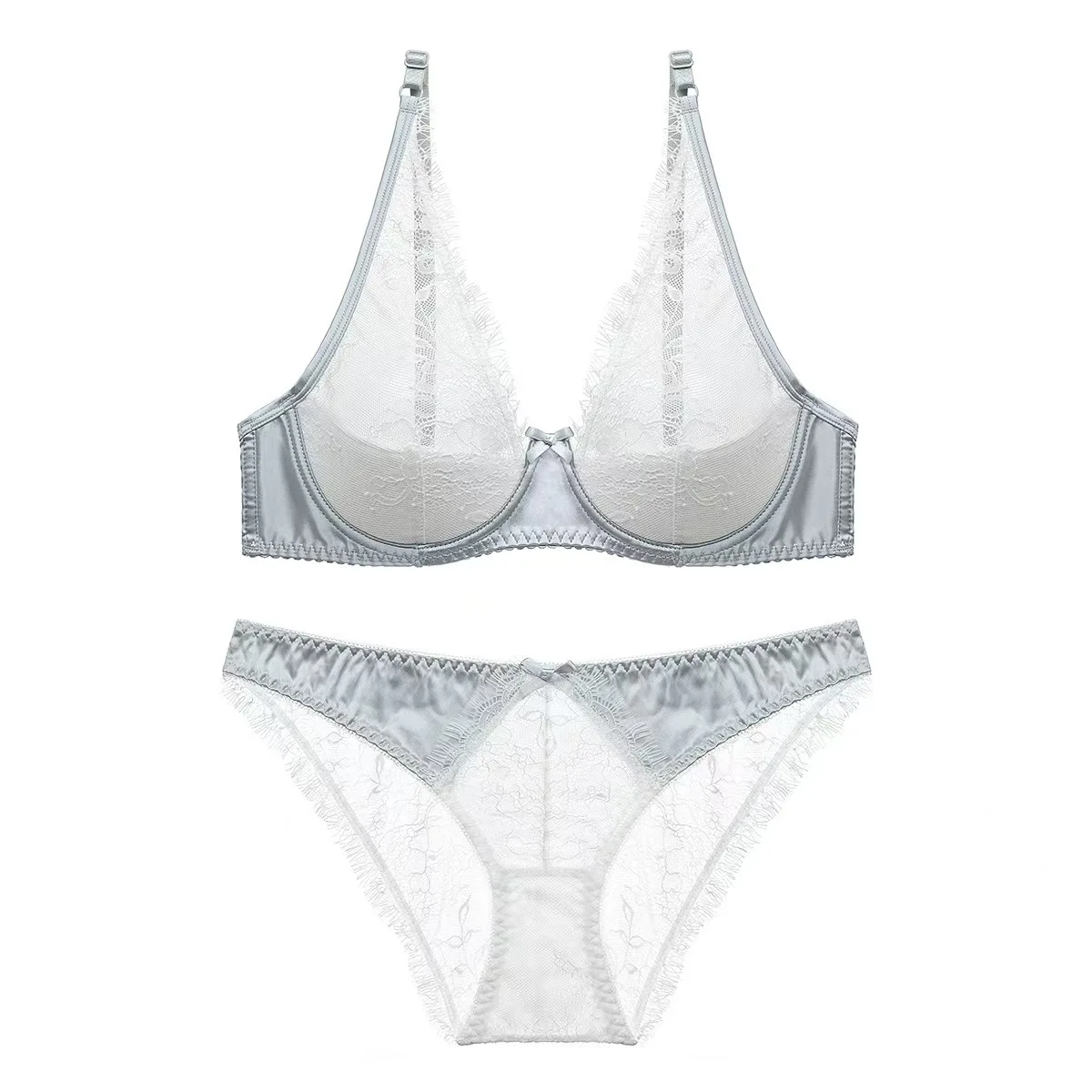 

Girls' Bra Set, Ultra-Thin Lace Sexy Sheer Lingerie, New Arrival for Spring & Summer, Mesh Deep V for Small Busts
