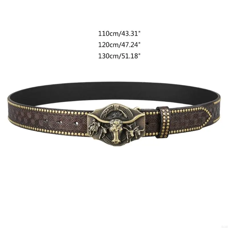 Mxmb Western Leathers เข็มขัดเข็มขัด Cowboy Metal Belt Belt ดอกไม้สลักเข็มขัดหัวเข็มขัดสำหรับผู้ชายตกแต่งกางเกงยีนส์