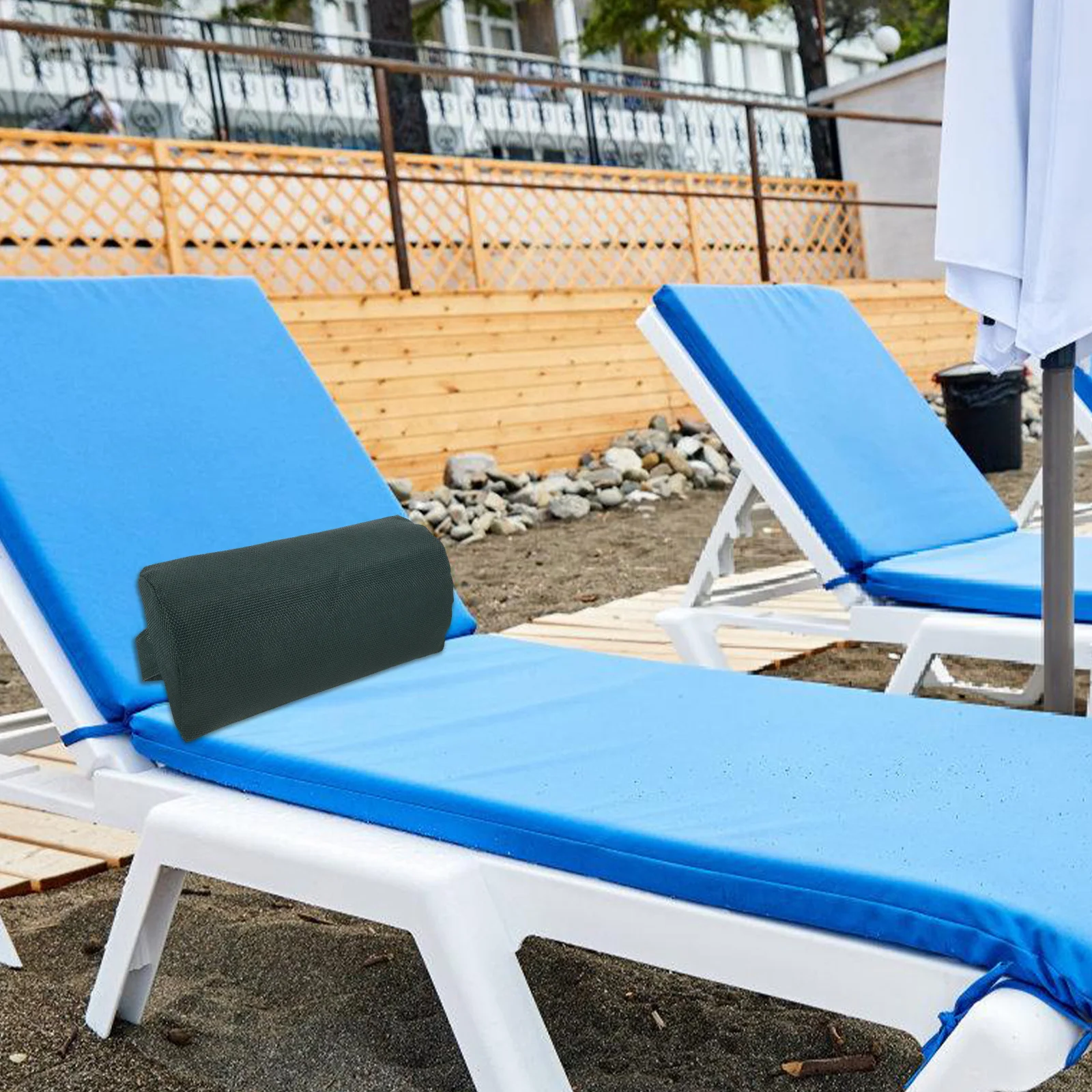 وسادة مسند الرأس لكرسي الشاطئ مقاومة للماء وقابلة للطي في الهواء الطلق ودعم الرقبة وسادة كرسي حمام السباحة للسفر #5