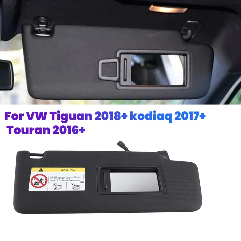 Car Sun Visors Shades W/Vanity Mirror For VW Tiguan 2018+ Kodiaq 2017+ Touran 2016+ Sunvisors Makeup Mirror